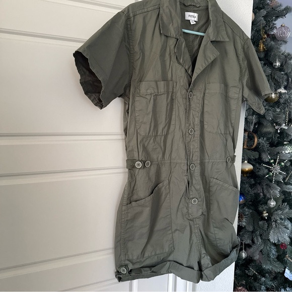PISTOLA Parker Field Suit Romper in Army Green Size Medium M NWOT - Picture 6 of 8